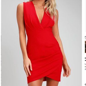 Lulus Cocktail Hour Red Wrap Dress XS, S, M